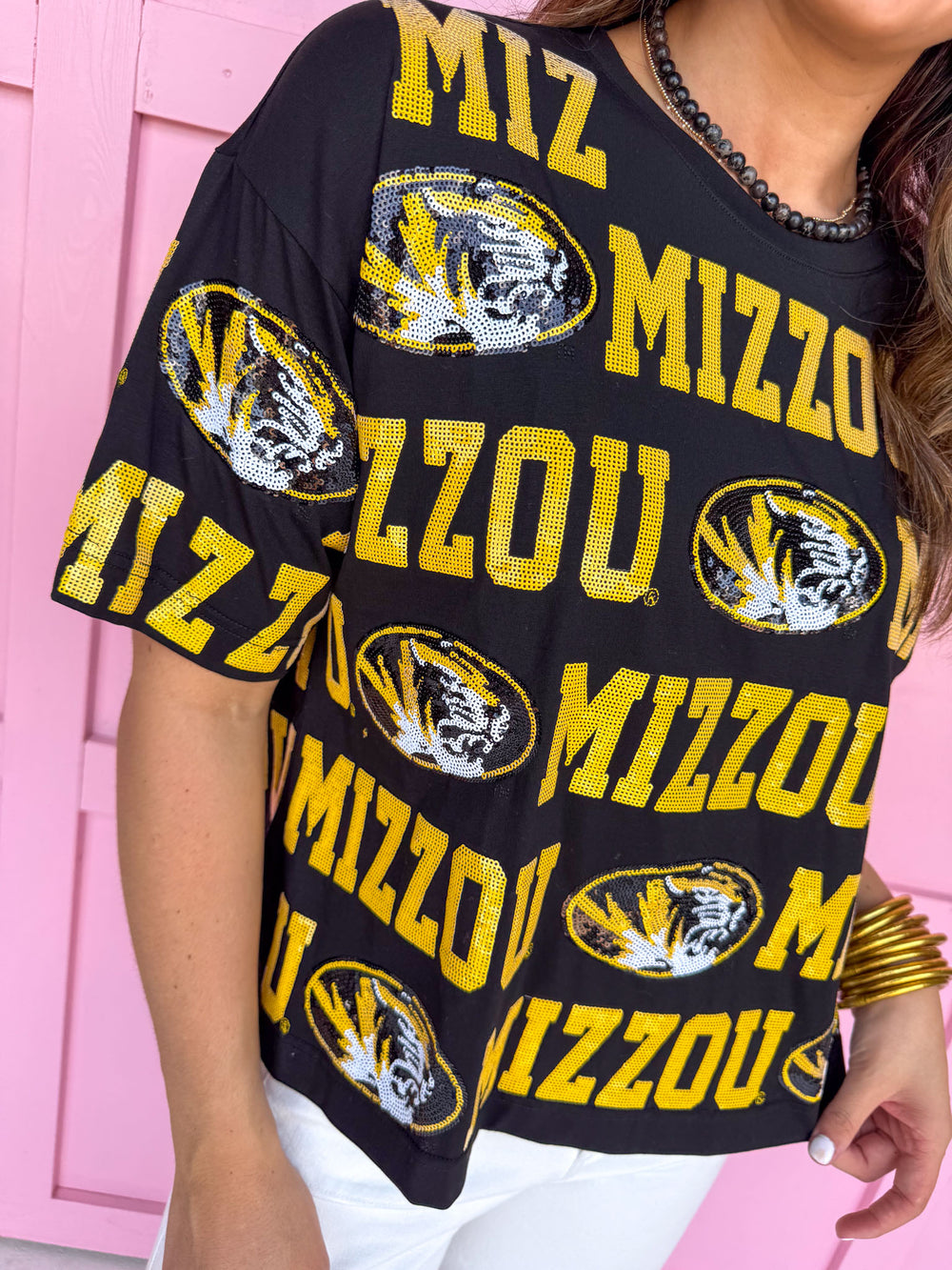 Stewart Simmons | Sequin Repeat Tee - Mizzou®