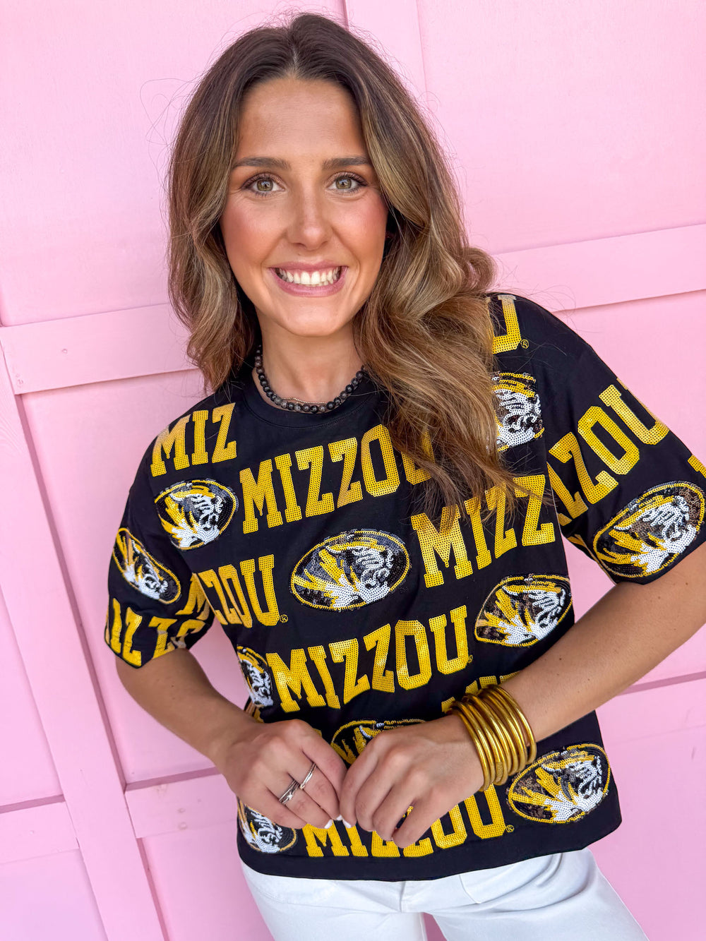 Stewart Simmons | Sequin Repeat Tee - Mizzou®