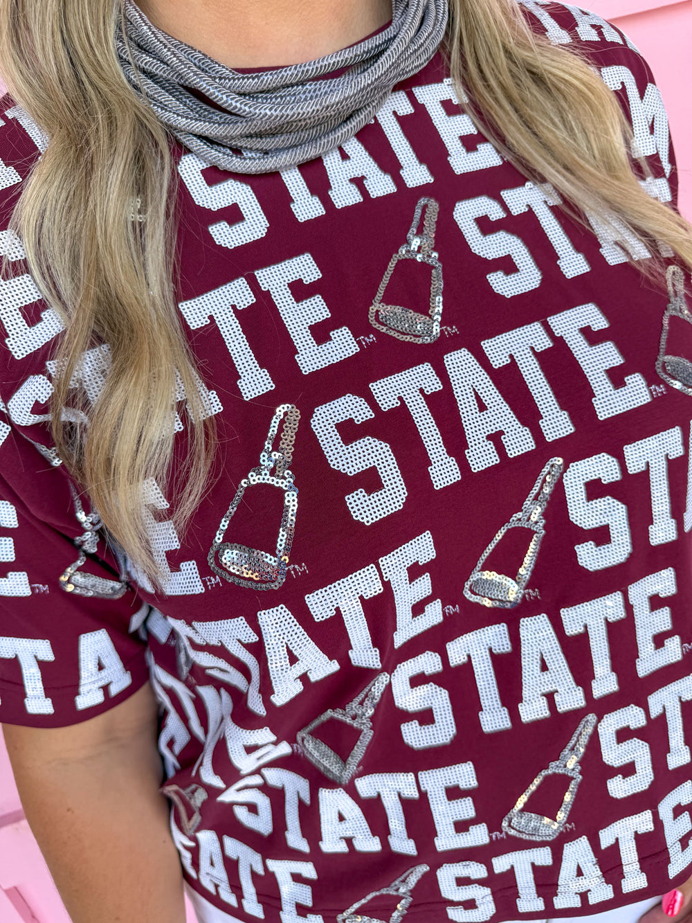 Stewart Simmons | Sequin Repeat Tee - MS State®