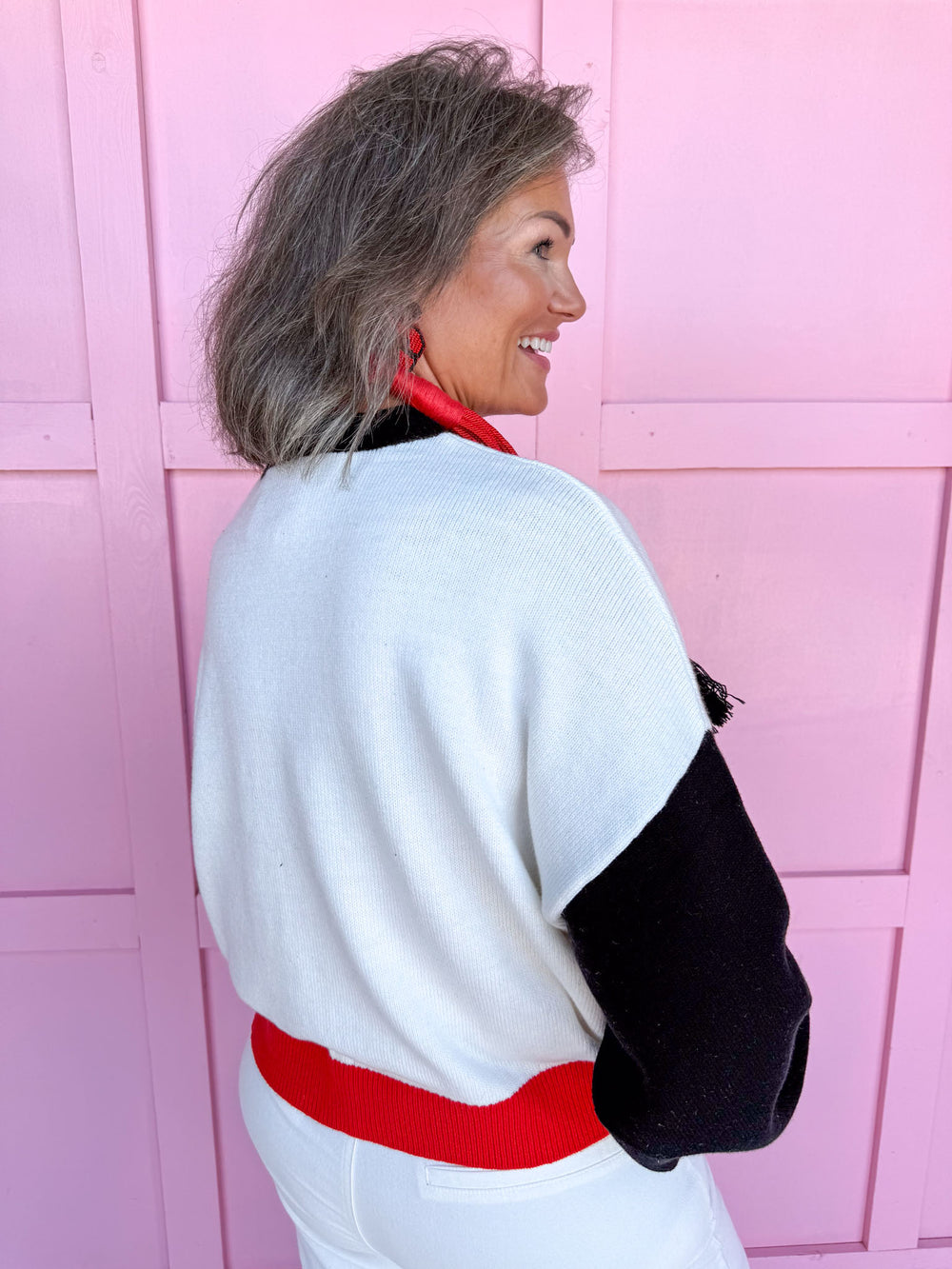 QUEEN OF SPARKLES UGA® Pennant Sweater Bulldogs Dawgs womens boutique Jincy's 