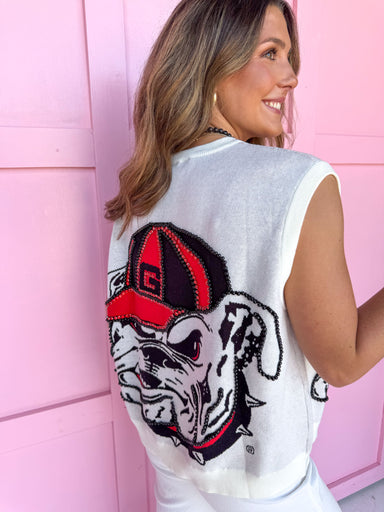 QUEEN OF SPARKLES UGA® Bulldogs Dawgs Large Mascot Vest womens boutique Jincy's 