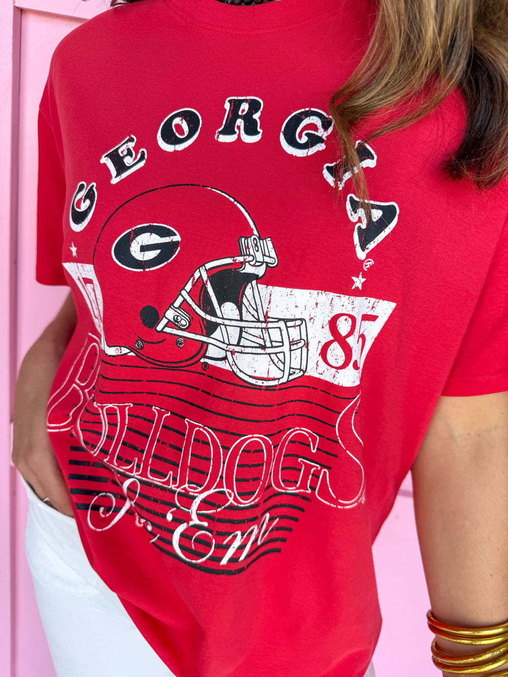 Stewart Simmons | Distressed Boyfriend Tee - Georgia®