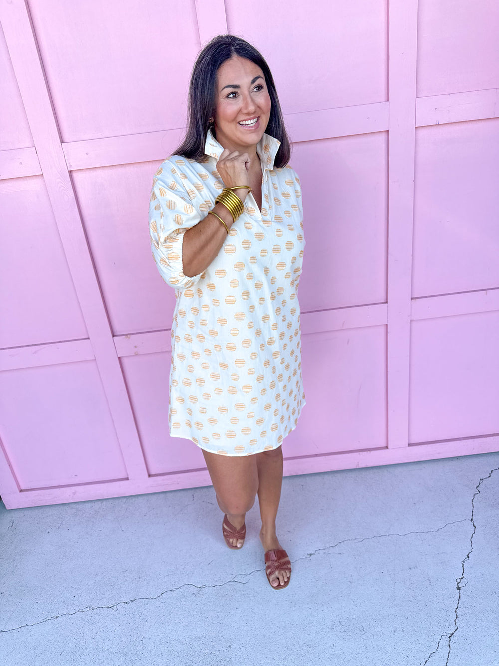 ADRIENNE | Charlotte Dress - Honey Drops