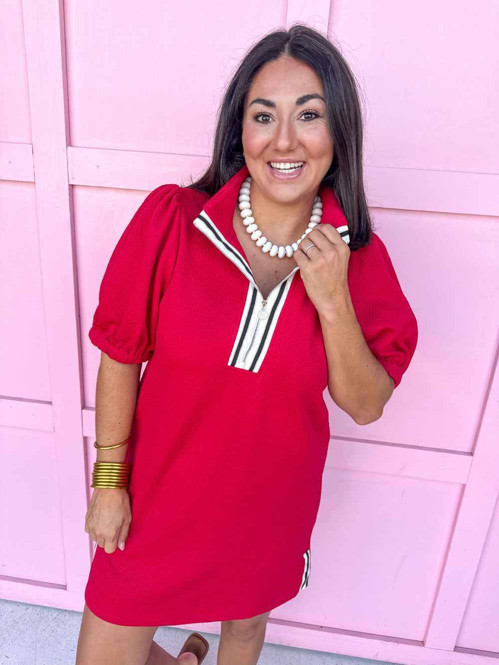 Mary Square | Andie Dress - Red/Black