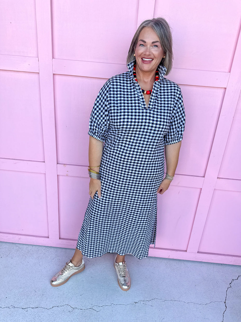 ADRIENNE | Blakely Dress - Black Seer Gingham
