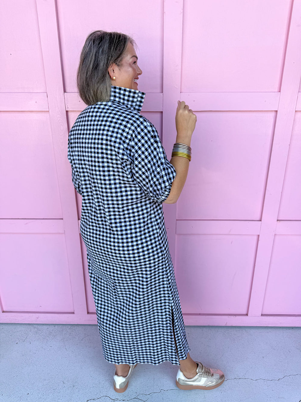 ADRIENNE | Blakely Dress - Black Seer Gingham
