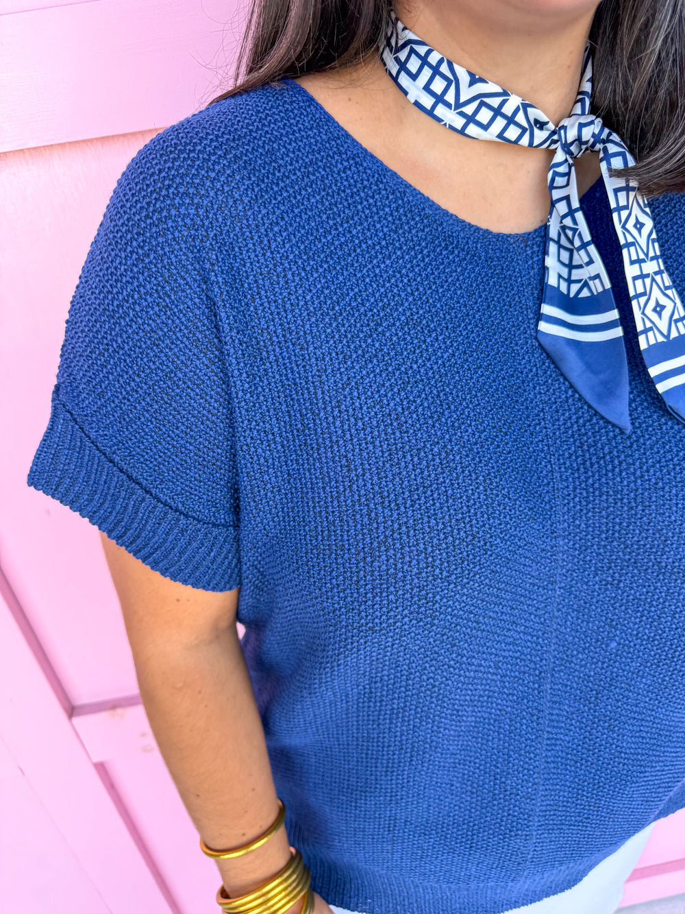 The Perfect Knit Top - Navy