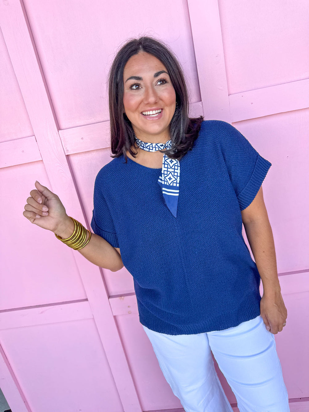 The Perfect Knit Top - Navy