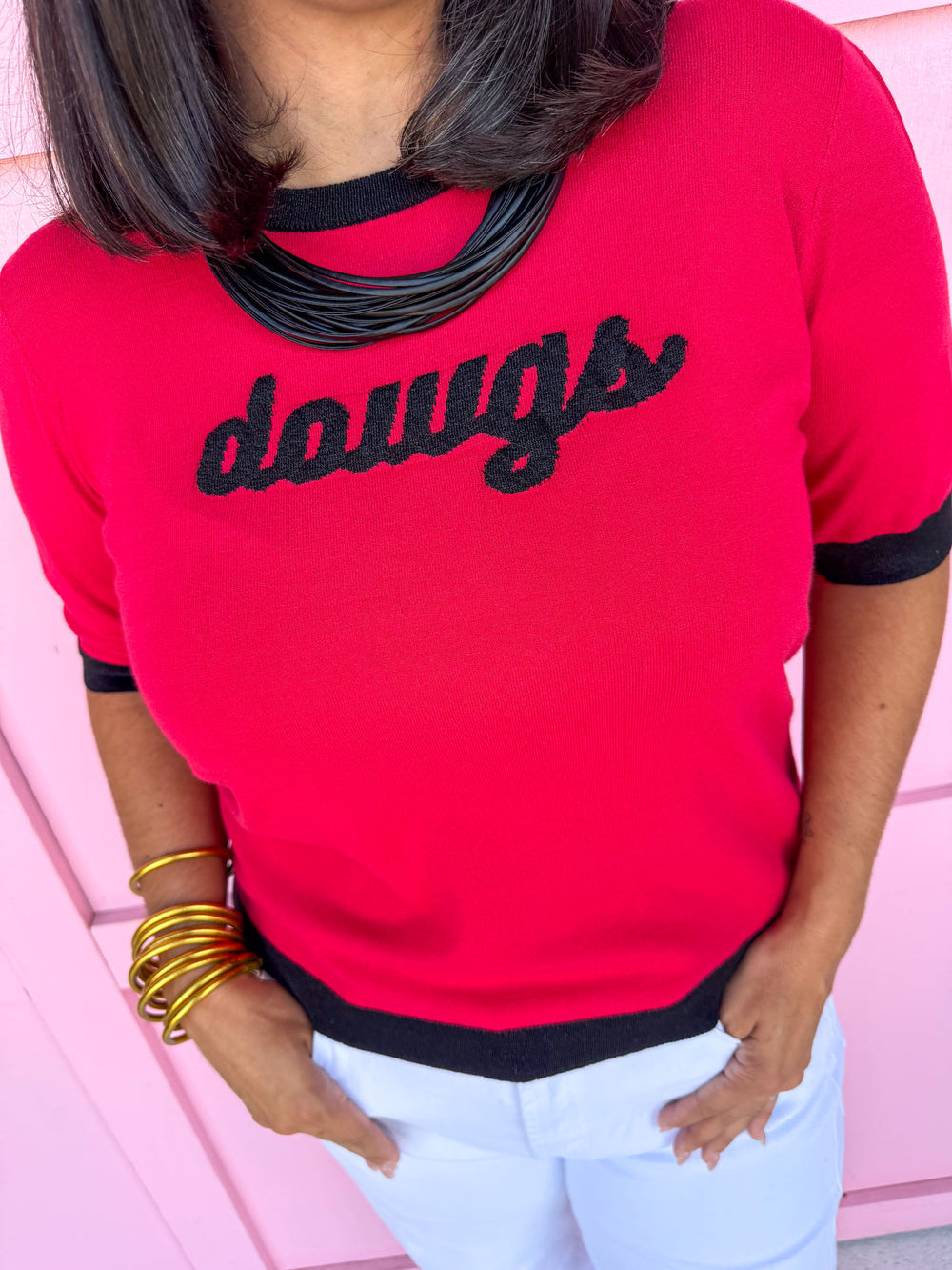 Georgia® Dawgs Short Sleeve Knit Top
