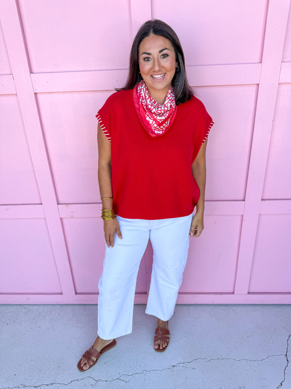 Signature Stitch Top - Ruby