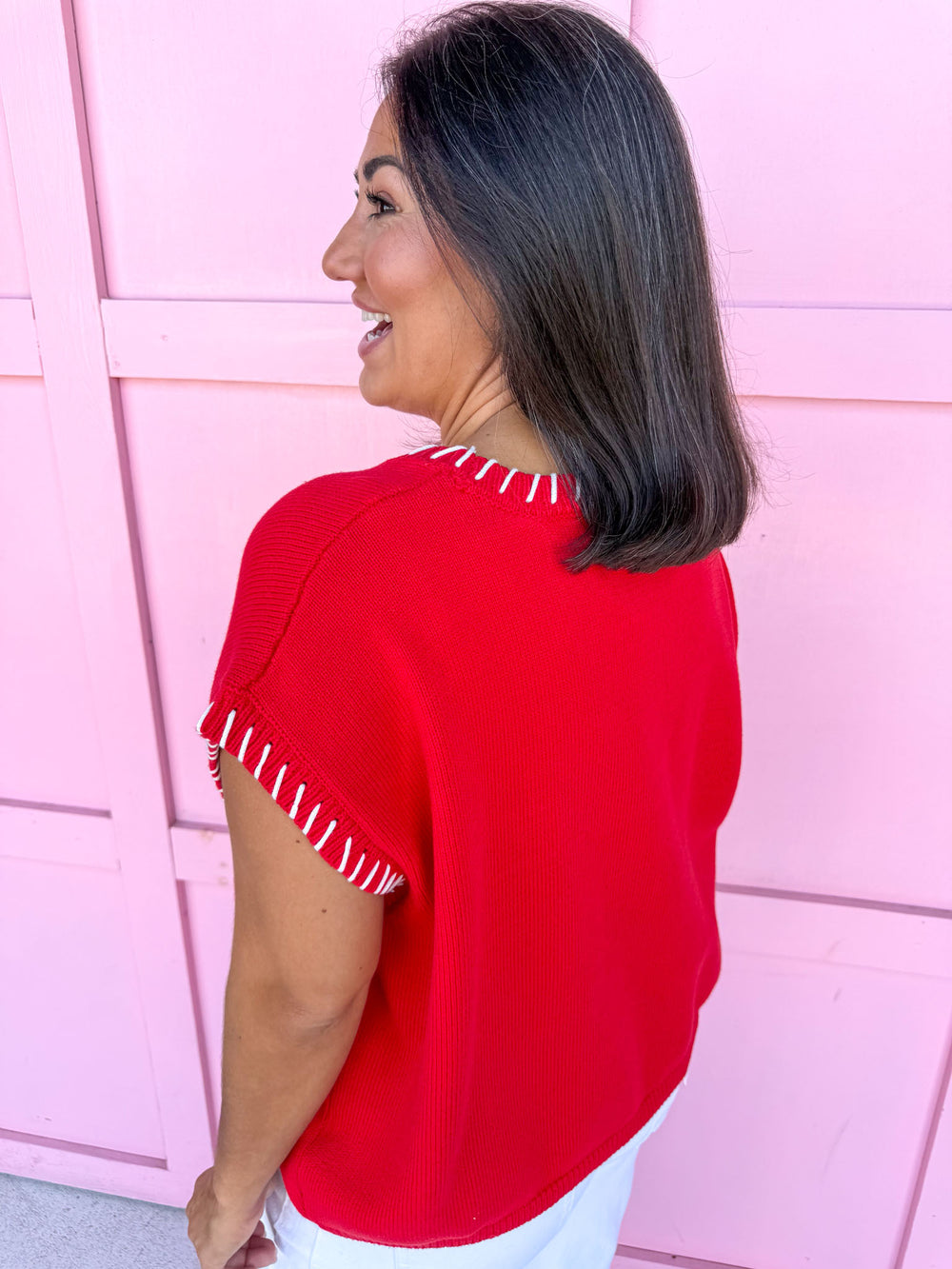Signature Stitch Top - Ruby