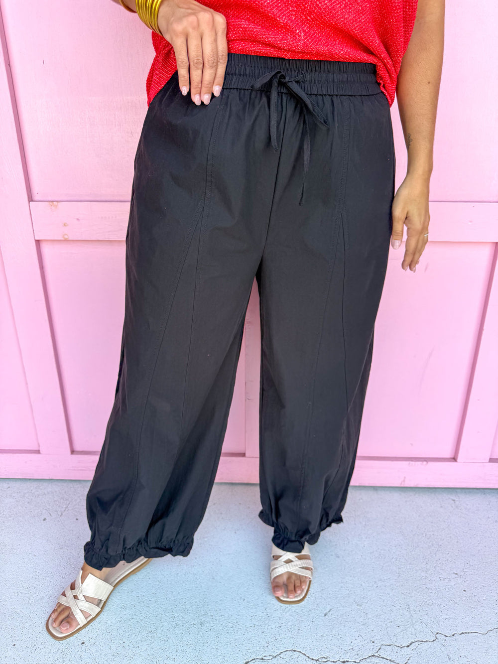 Everyday Poplin Jogger Pants - Black