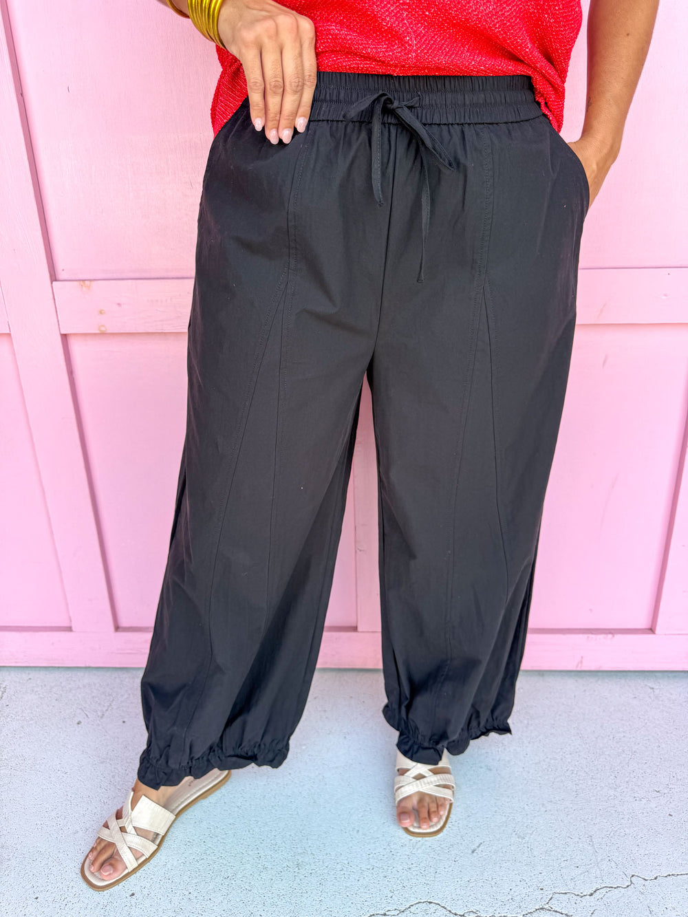 Everyday Poplin Jogger Pants - Black