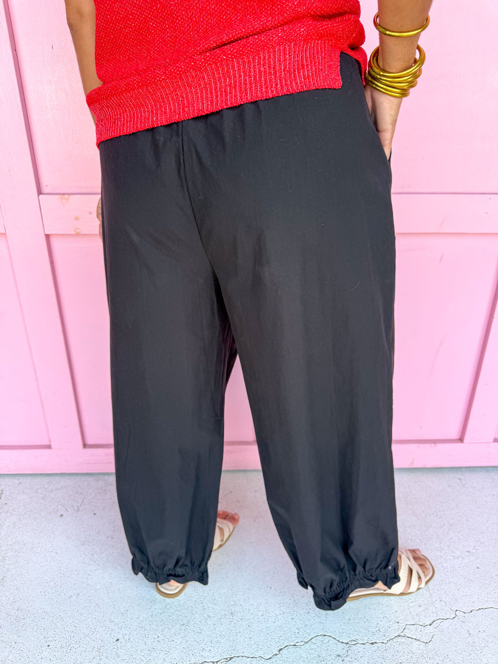 Everyday Poplin Jogger Pants - Black