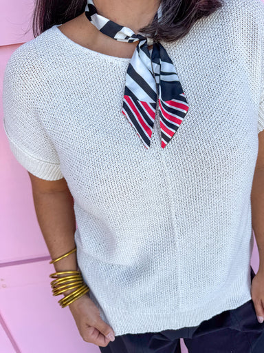 Jincy's Women's Boutique Game Day ivory Perfect Knit Top Zenana TW-2489Y-1