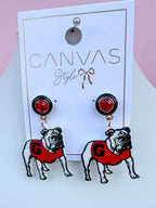 Canvas | Georgia® Hairy Dawg Resin Mascot Earrings - Red/Black