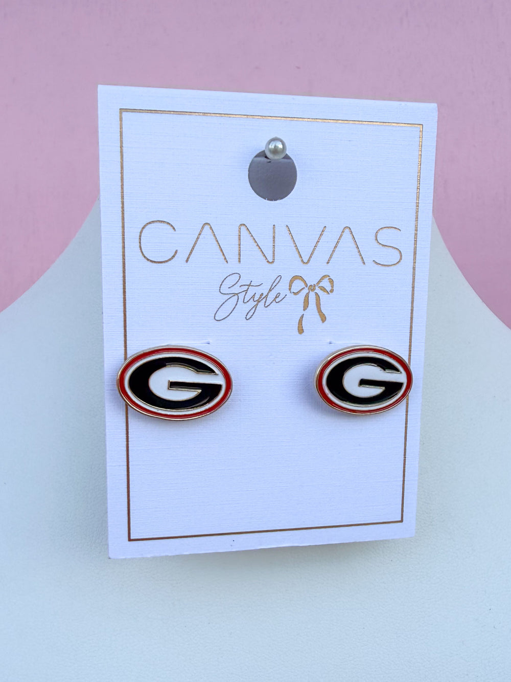 Canvas | Georgia® Bulldogs Enamel Logo Stud Earrings