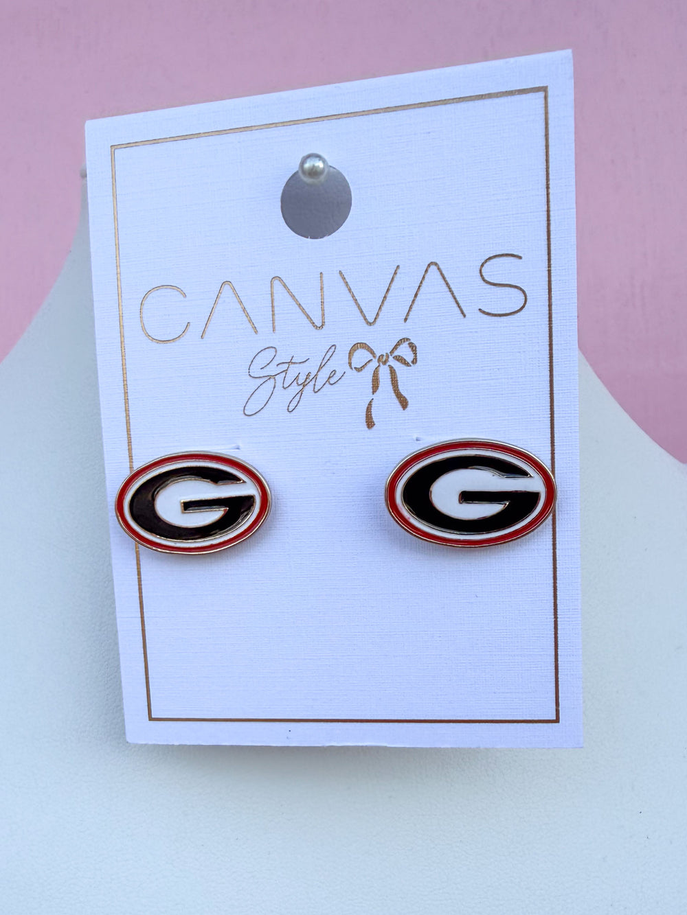 Canvas | Georgia® Bulldogs Enamel Logo Stud Earrings
