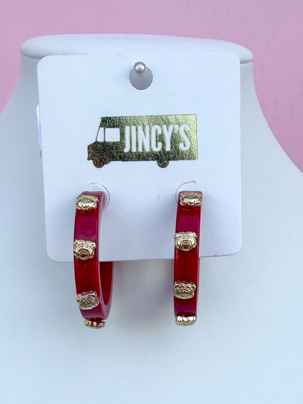 Red Acrylic Bulldog Head Hoop
