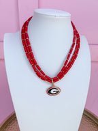Canvas | Georgia® Bulldogs Multi-Strand Beaded Logo Necklace