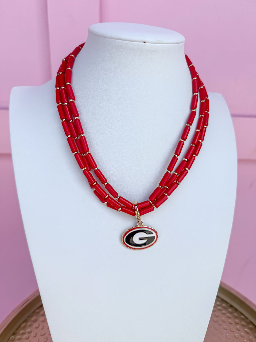 Canvas | Georgia® Bulldogs Multi-Strand Beaded Logo Necklace