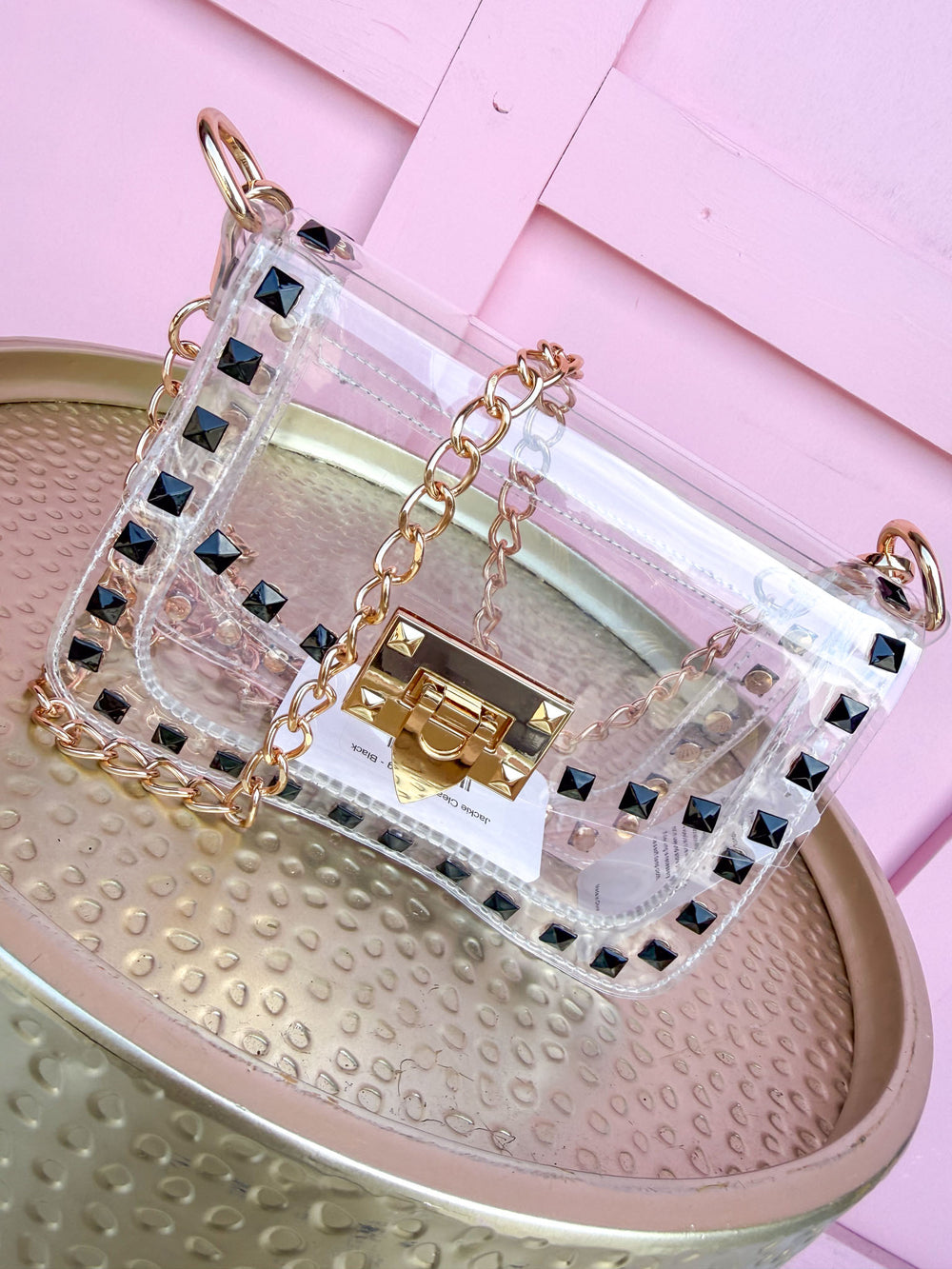 CLEARLY | Jackie Clear Handbag - Black