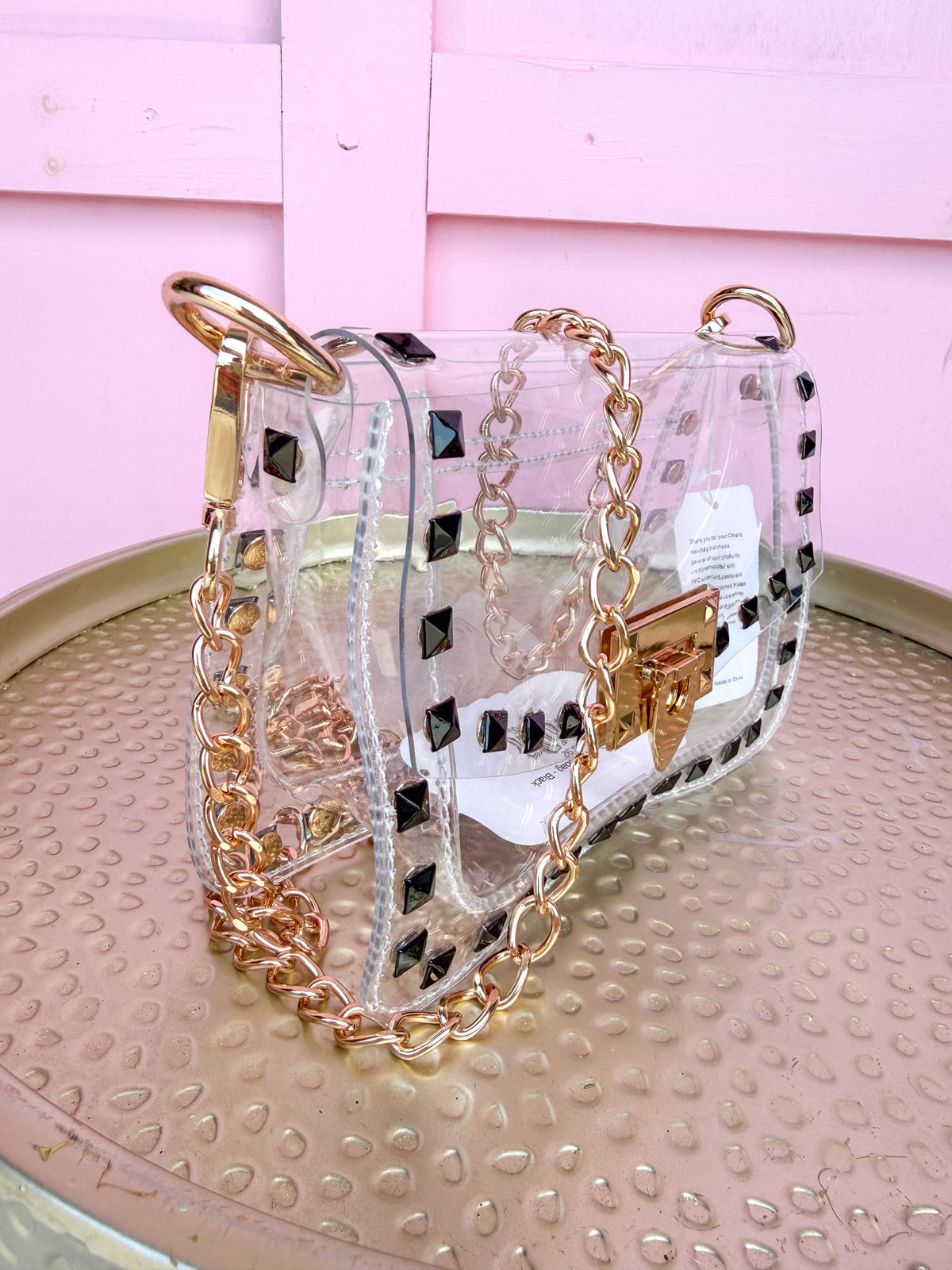 CLEARLY | Jackie Clear Handbag - Black
