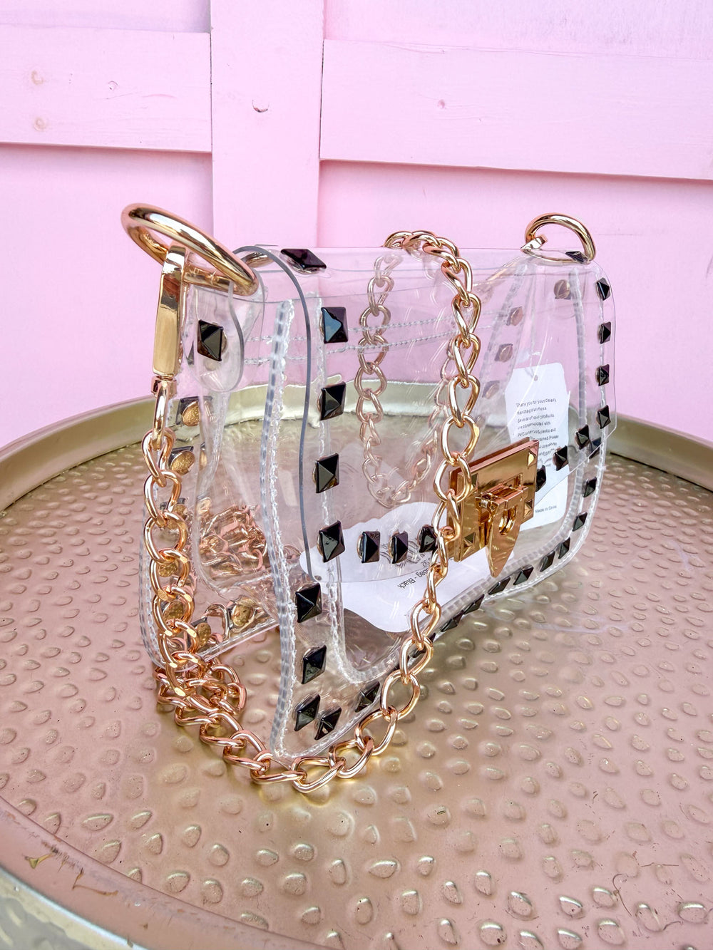 CLEARLY | Jackie Clear Handbag - Black