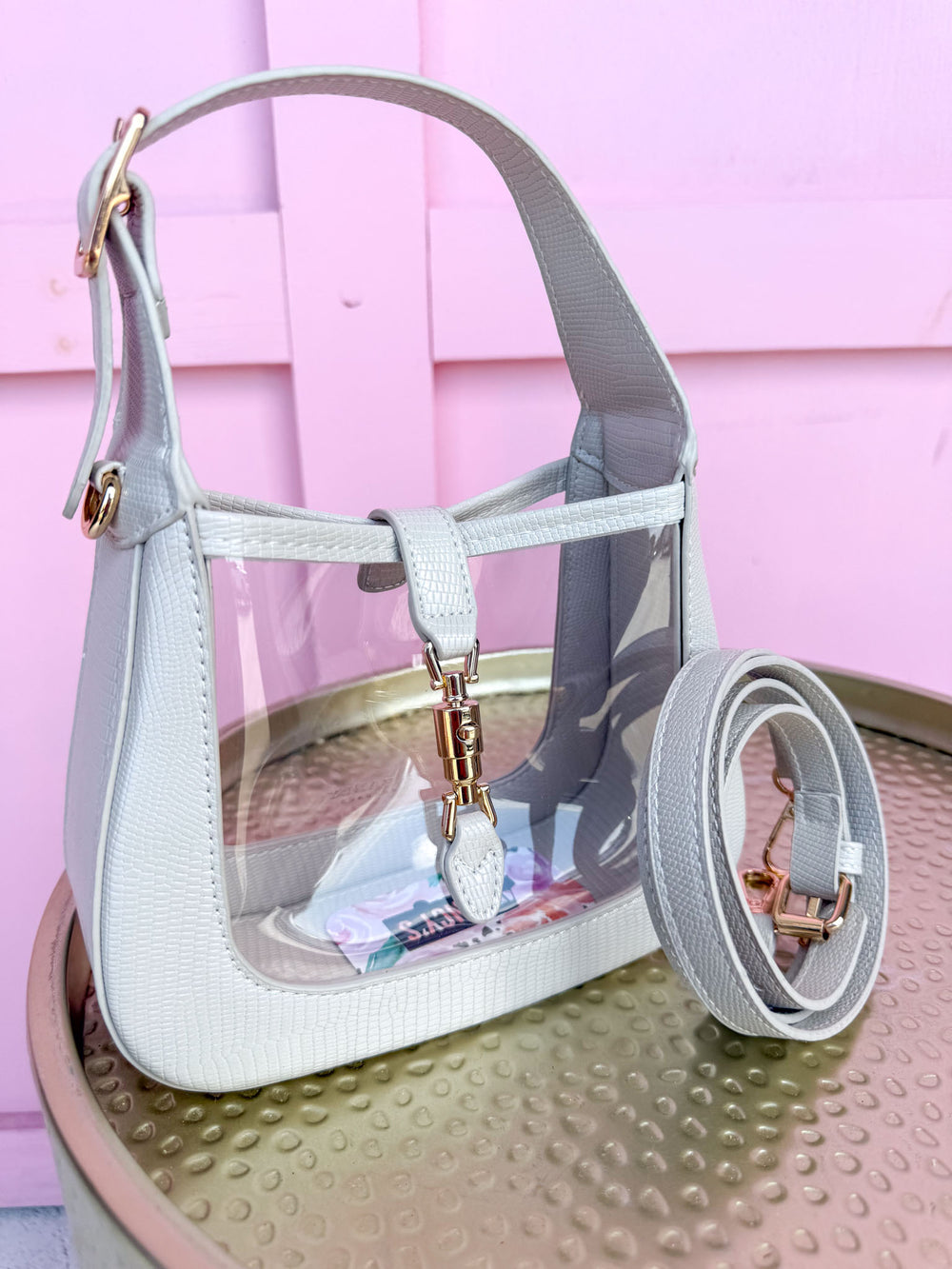CLEARLY | Paige Clear Handbag - Ivory