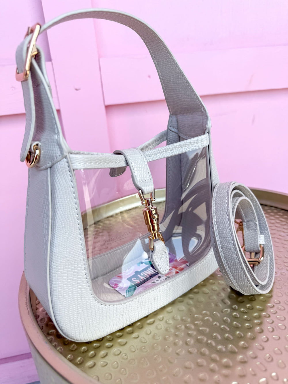 CLEARLY | Paige Clear Handbag - Ivory