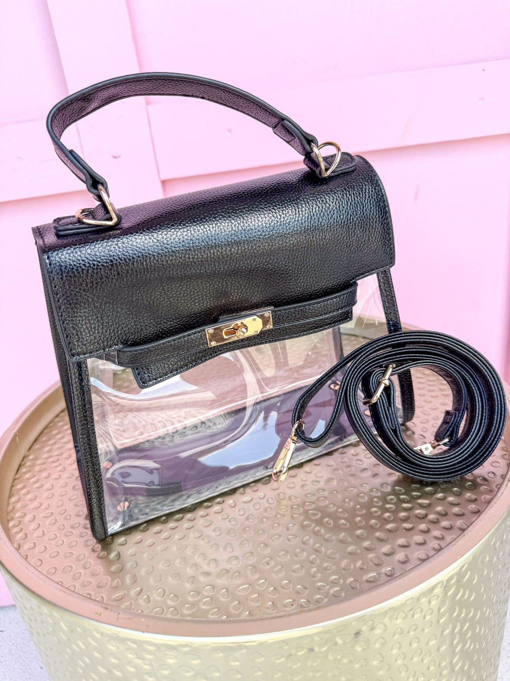 CLEARLY | Susan Clear Handbag - Black