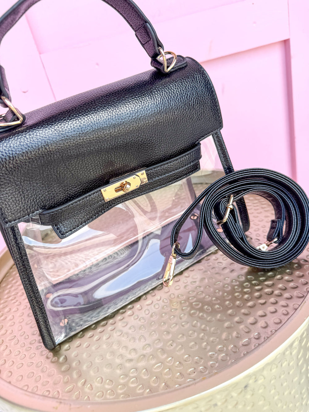 CLEARLY | Susan Clear Handbag - Black