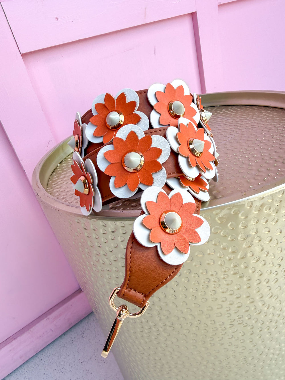 CLEARLY | Flower Strap - Orange/Saddle