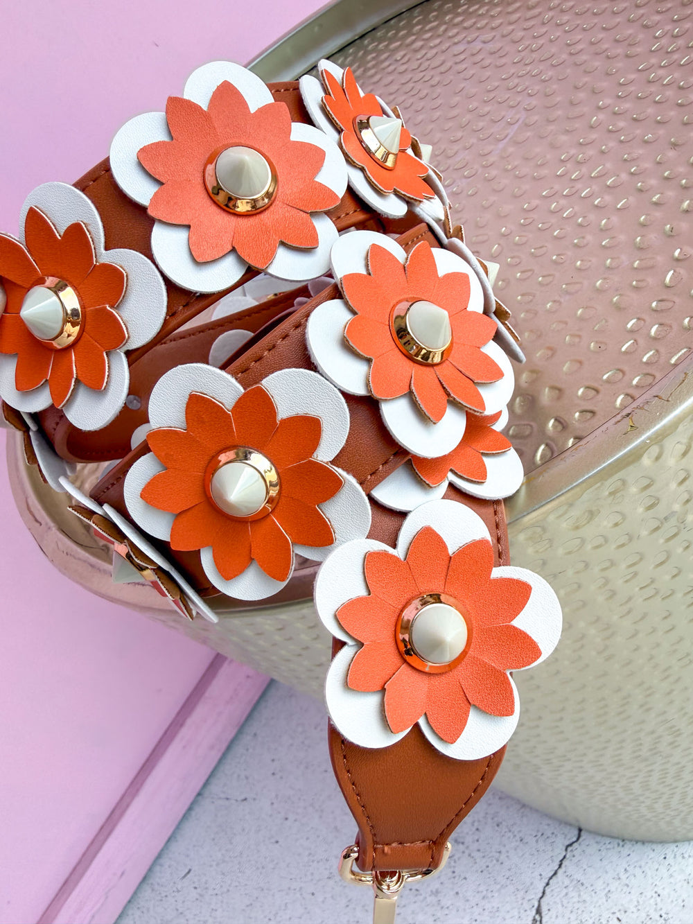 CLEARLY | Flower Strap - Orange/Saddle
