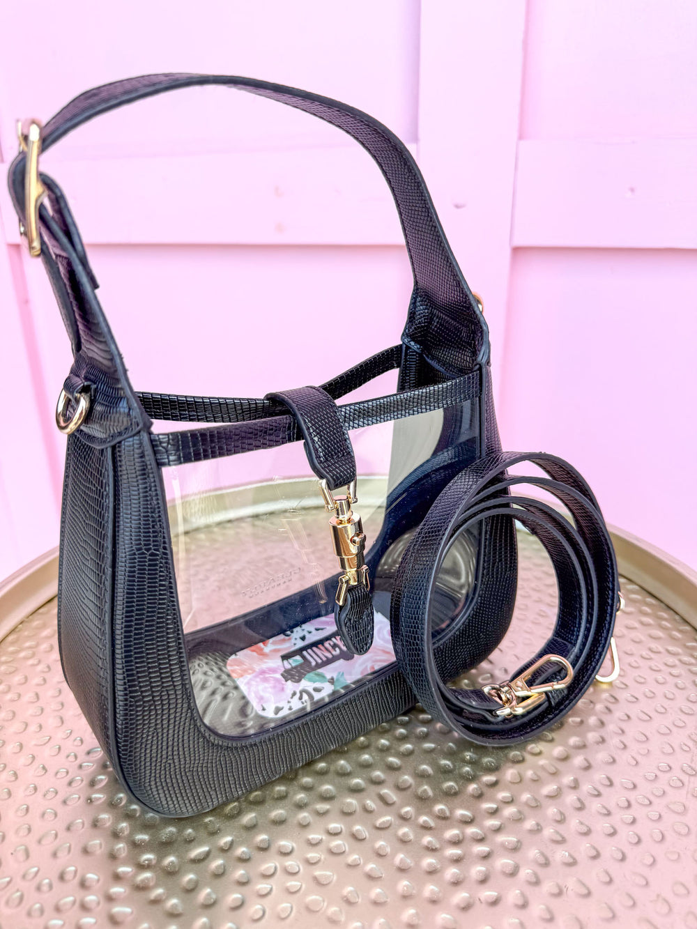 CLEARLY | Paige Clear Handbag - Black