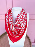 Caroline Hill | Medium Langston Geometric Scarf -  Red/White