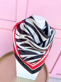 Caroline Hill | Medium Harper Stripe Scarf - Red/Black