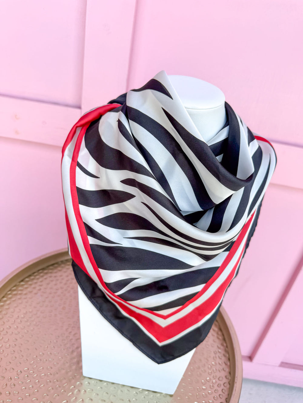 Caroline Hill | Medium Harper Stripe Scarf - Red/Black
