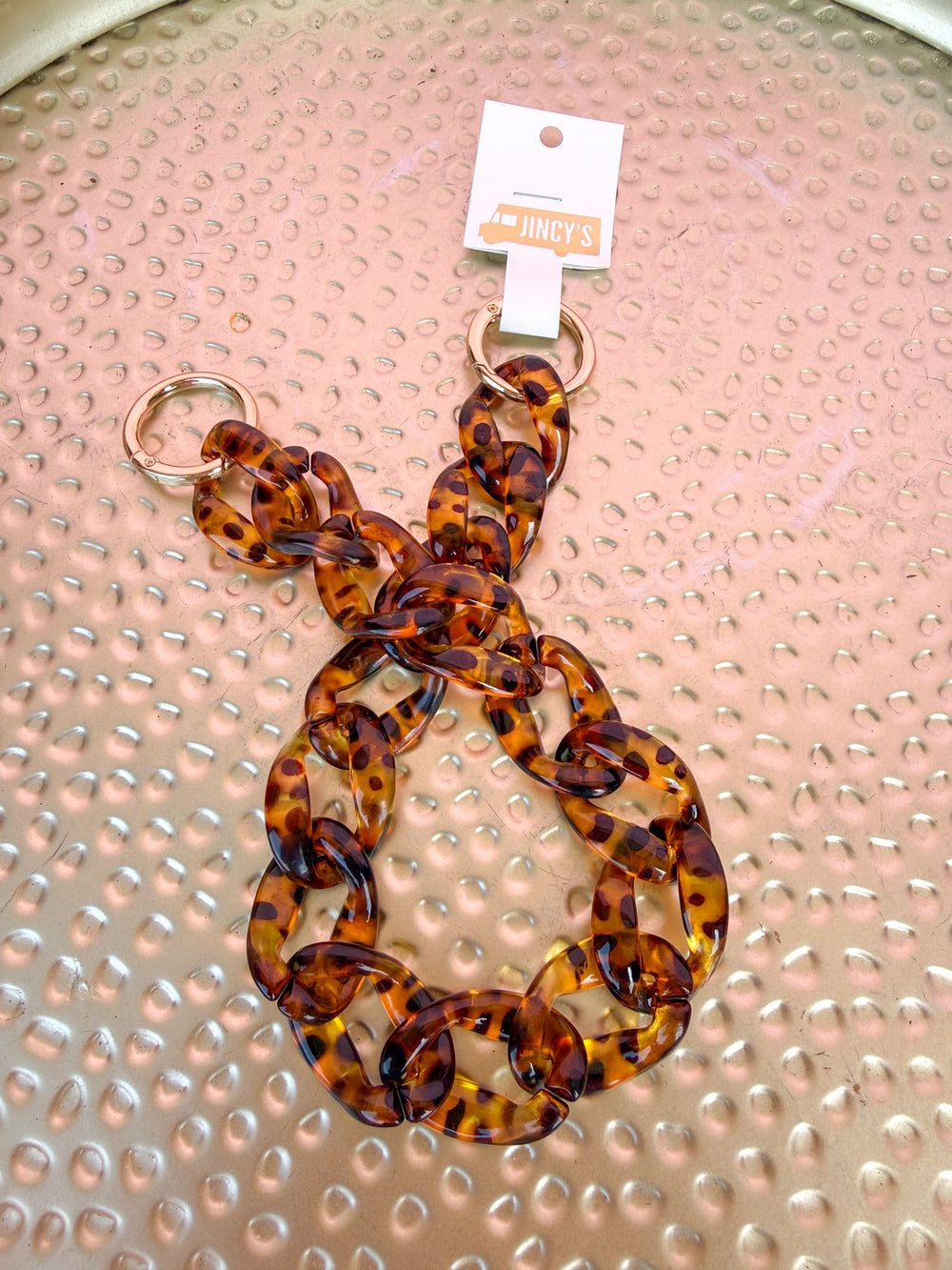 CLEARLY | Chunky Chain Bag Strap - Tortoise