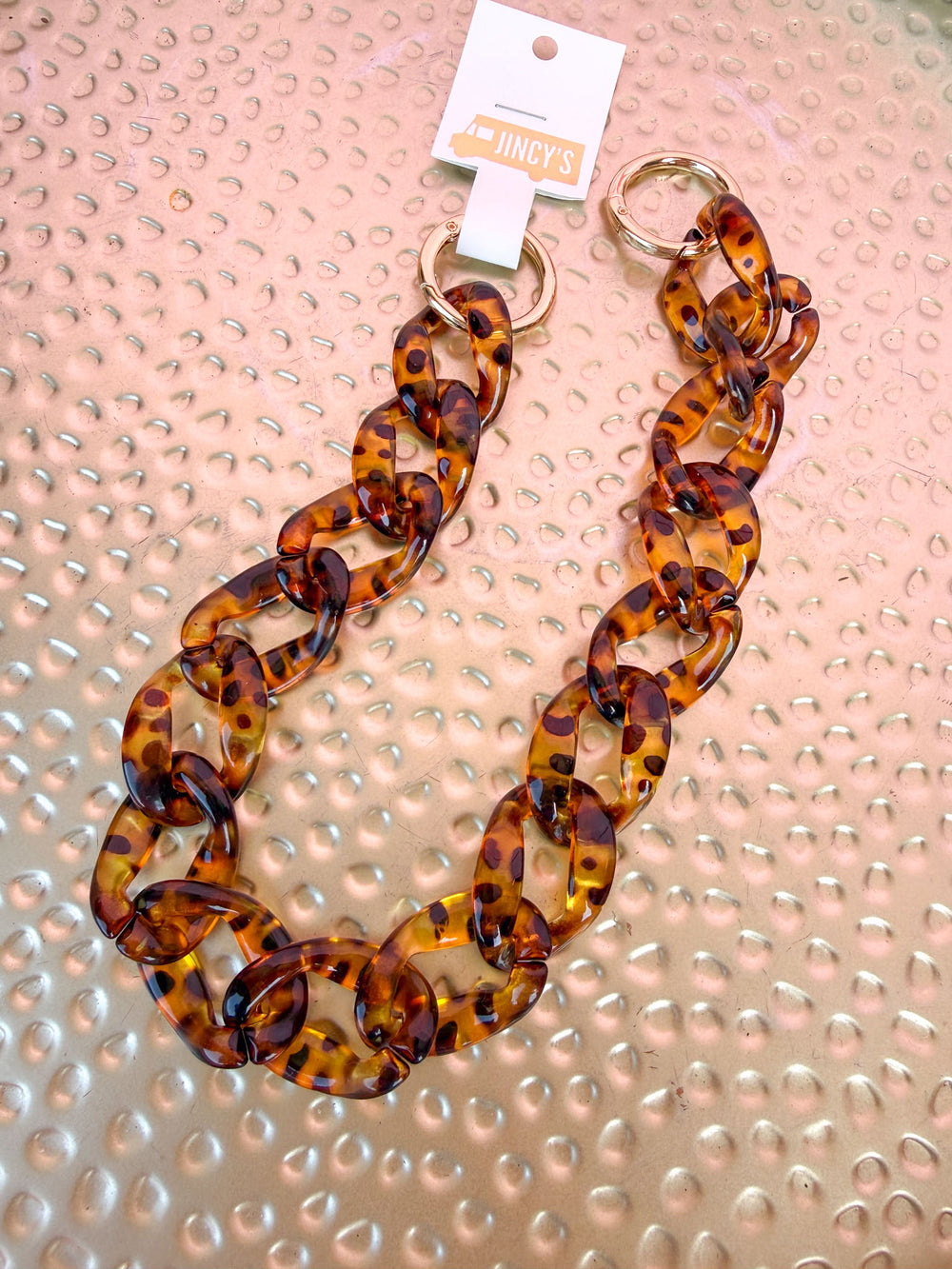 CLEARLY | Chunky Chain Bag Strap - Tortoise