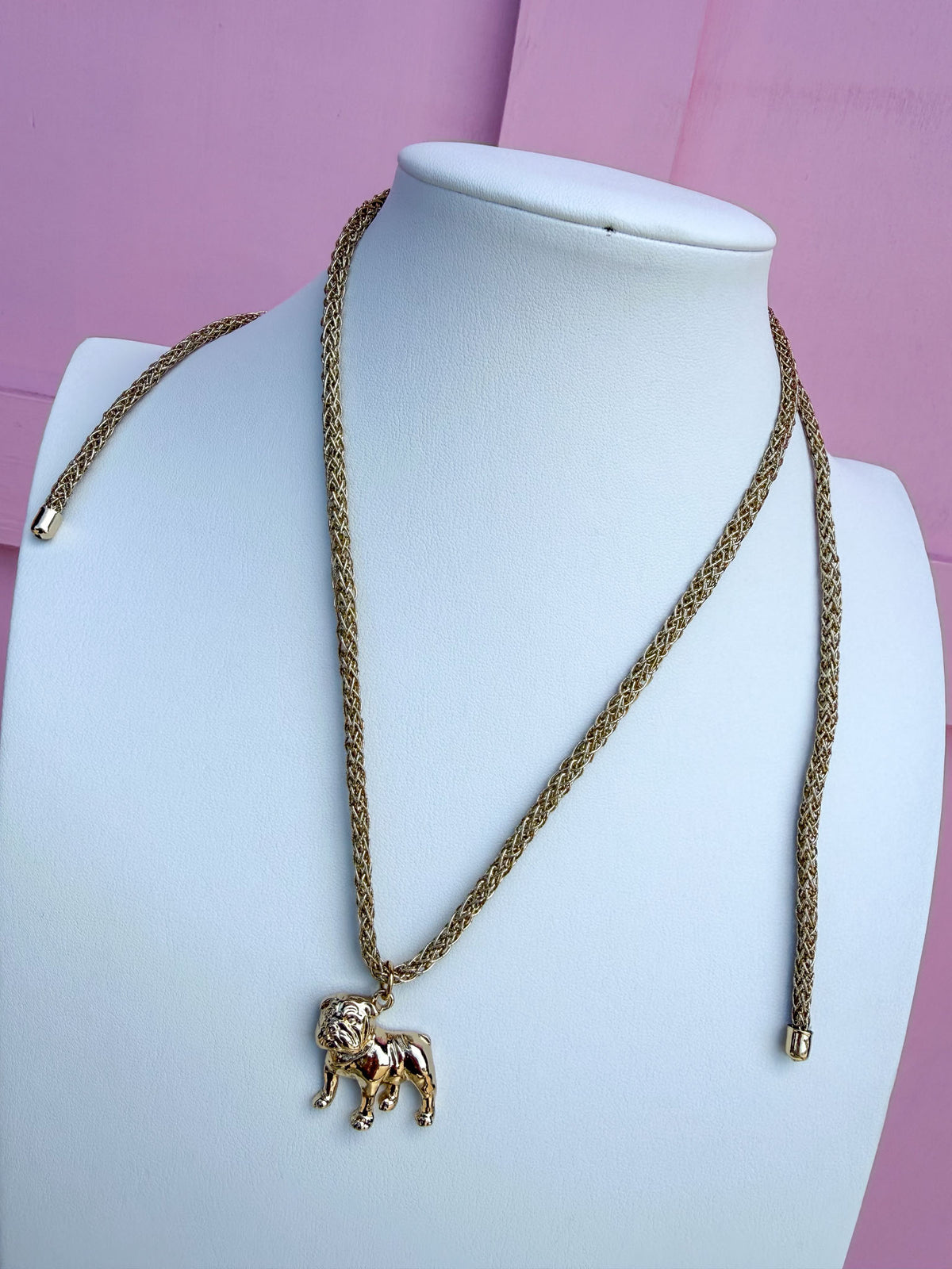 Caroline Hill | Corie Cord Necklace - Standing Bulldog