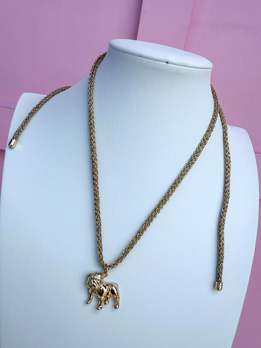 Caroline Hill | Corie Cord Necklace - Standing Bulldog