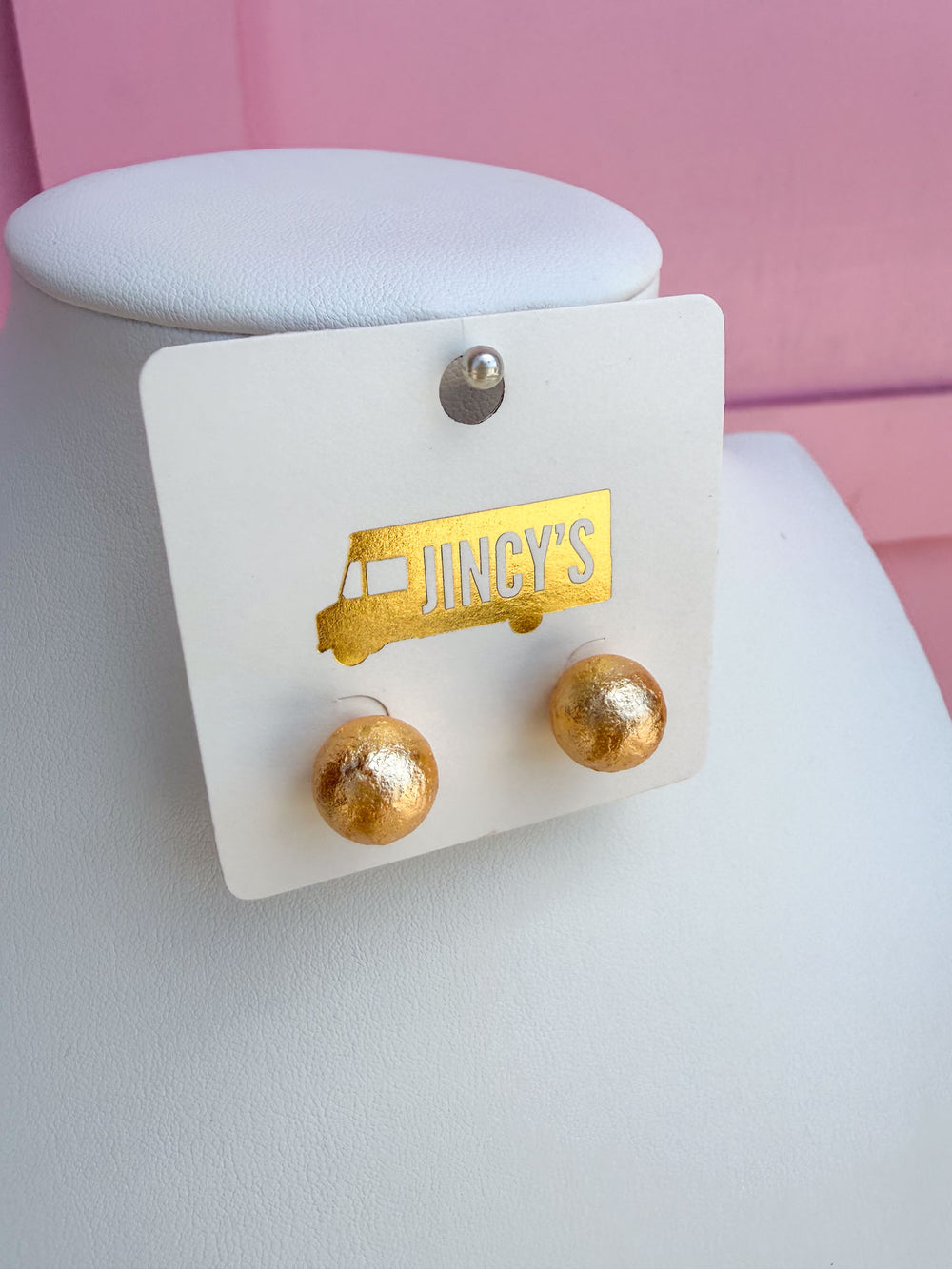 Mache' Stud Earrings - Gold