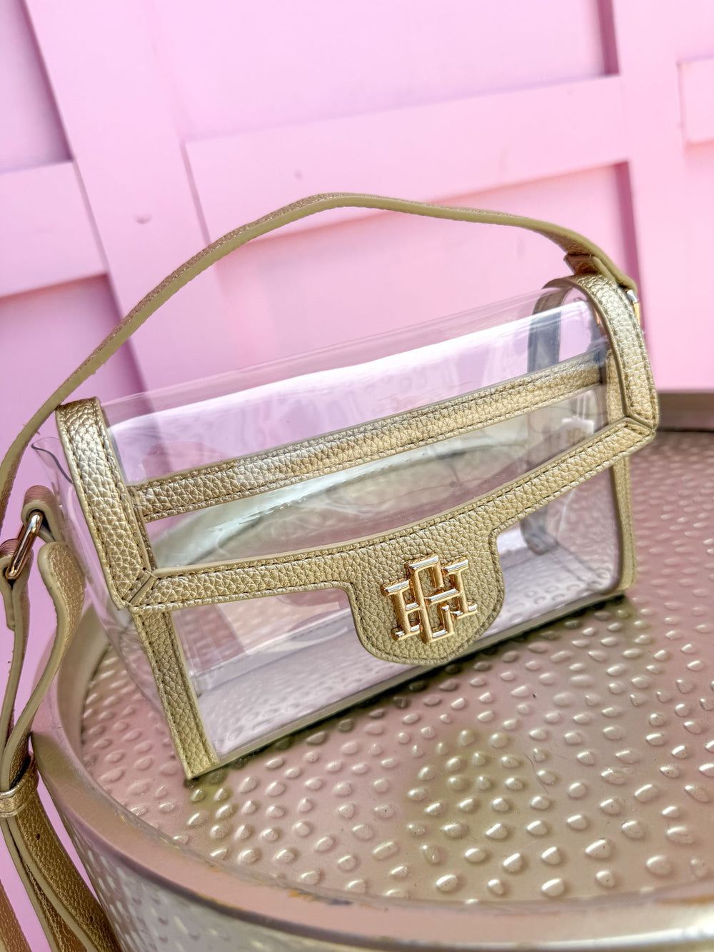 Caroline Hill | Anna Clear Bag - Gold