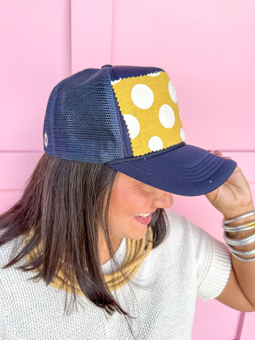 Tucker's Truckers | Sideline Social Collection - Navy/Gold Polka Dot