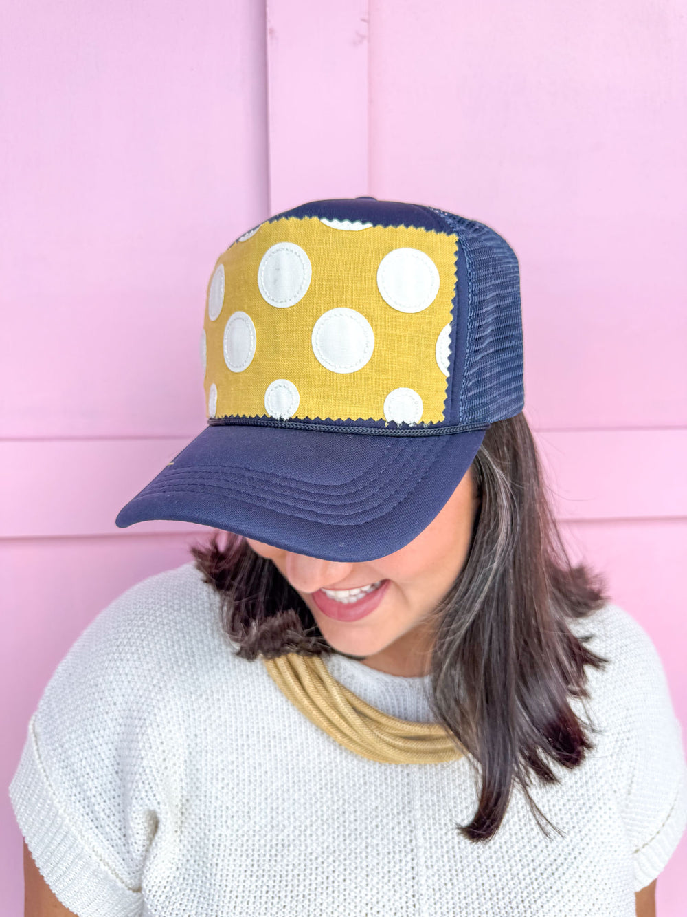 Tucker's Truckers | Sideline Social Collection - Navy/Gold Polka Dot
