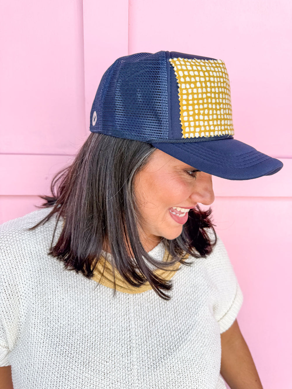 Tucker's Truckers | Sideline Social Collection - Navy/Gold Swiss Dots