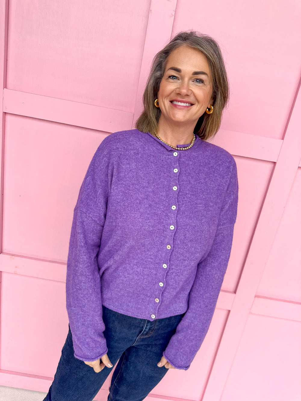 Piper Cardigan - Purple