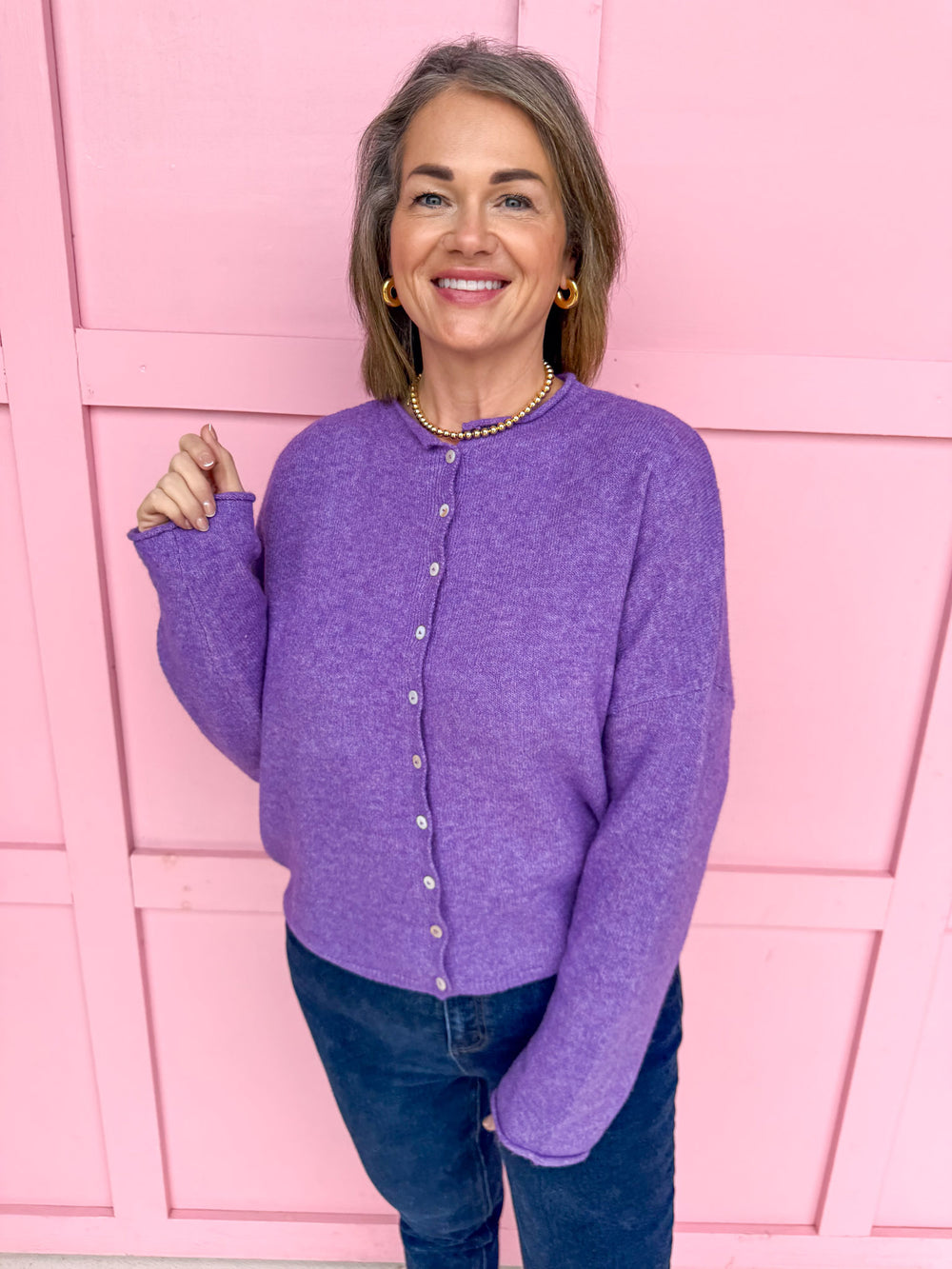 Piper Cardigan - Purple