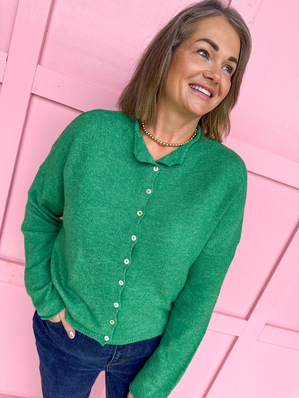 Piper Cardigan - Kelly Green